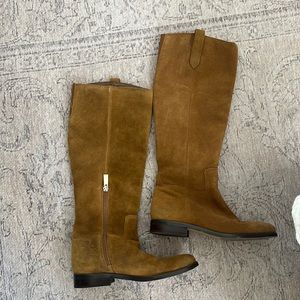 Tan under the knee boots